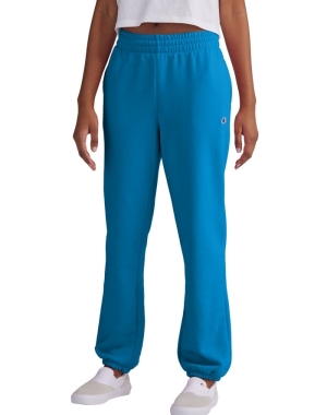 Champion Powerblend Fleece Boyfriend Kadın Pantolon Mavi | XT3856107