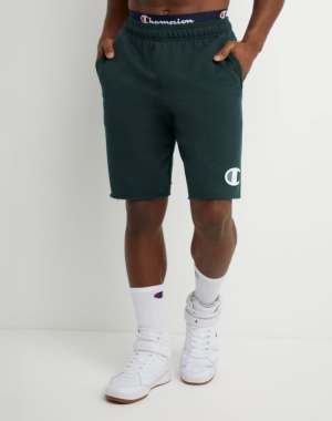Champion Powerblend Fleece C Logo Erkek Şort Koyu Yeşil | OC4305276