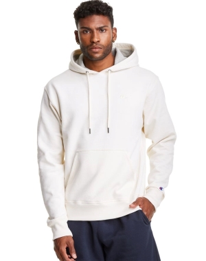Champion Powerblend Fleece C Logo Erkek Kapüşonlu Sweatshirt Beyaz | PV5492873