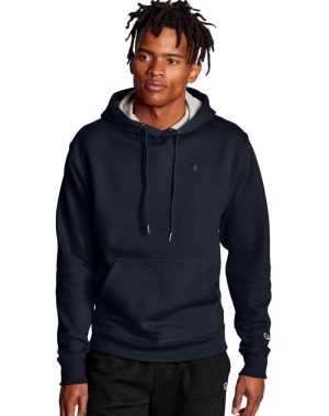 Champion Powerblend Fleece C Logo Erkek Kapüşonlu Sweatshirt Lacivert | XY5618932