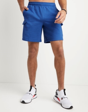 Champion Powerblend Fleece Cargo Erkek Şort Mavi | KR2385709