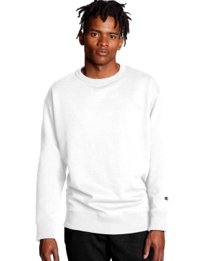 Champion Powerblend Fleece Crew C Logo Erkek Tişörtü Beyaz | EI3576402