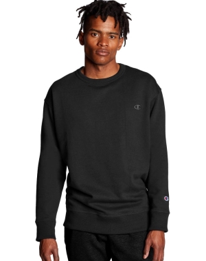 Champion Powerblend Fleece Crew C Logo Erkek Tişörtü Siyah | IC7613985