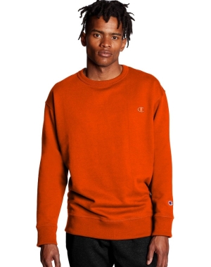 Champion Powerblend Fleece Crew C Logo Erkek Tişörtü Turuncu | IZ5713849