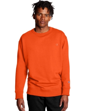 Champion Powerblend Fleece Crew C Logo Erkek Tişörtü Turuncu | LQ0624785