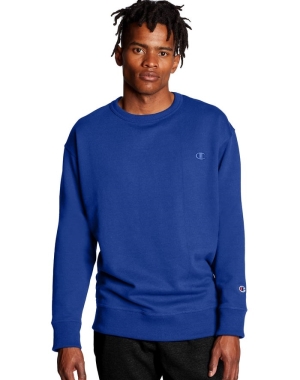 Champion Powerblend Fleece Crew C Logo Erkek Tişörtü Mavi | PV0371846