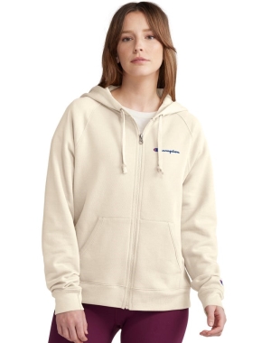 Champion Powerblend Fleece Full Zip Kadın Ceket Krema | OX2819756