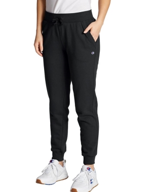 Champion Powerblend Fleece Kadın Pantolon Siyah | JU6702891