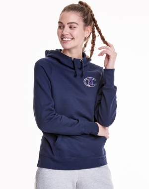 Champion Powerblend Fleece Liquid Filled C And Script Logo Kadın Ceket Lacivert | RC2583014