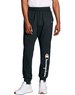 Champion Powerblend Fleece Script Logo Erkek Eşofman Altı Siyah | BK5680721