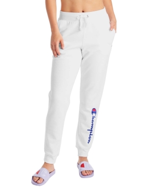 Champion Powerblend Fleece Script Logo Kadın Pantolon Beyaz | GI2610854