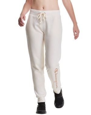 Champion Powerblend Fleece Script Logo Kadın Pantolon Krema | LM4309712