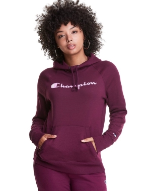 Champion Powerblend Fleece Script Logo Kadın Ceket Koyu Mor | NU5018726
