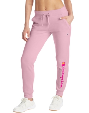 Champion Powerblend Fleece Script Logo Kadın Pantolon Pembe | QD5138207