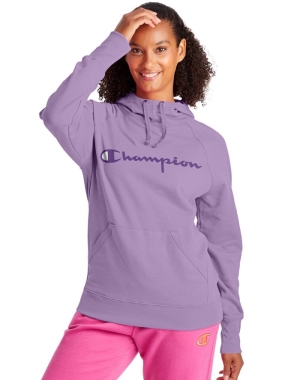 Champion Powerblend Fleece Script Logo Kadın Ceket Mor | SM9623580