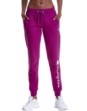 Champion Powerblend Fleece Script Logo Kadın Pantolon Mor | TH3402658