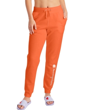 Champion Powerblend Fleece Script Logo Kadın Pantolon Turuncu | TR4806271