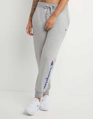 Champion Powerblend Fleece Script Logo Kadın Pantolon Gri | XO6943781