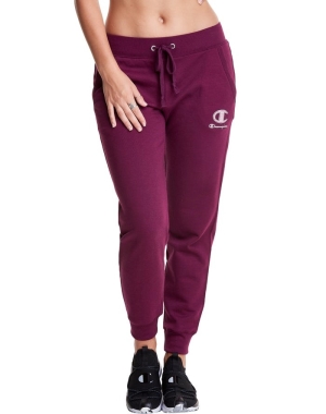 Champion Powerblend Fleece Velvet Houndstooth Embroidered C Logo Kadın Pantolon Koyu Mor | ES7038412