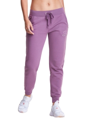 Champion Powerblend Fleece Velvet Houndstooth Embroidered C Logo Kadın Pantolon Mor | TS4085721