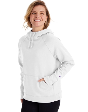 Champion Powerblend Kadın Kapüşonlu Sweatshirt Beyaz | IY5807231