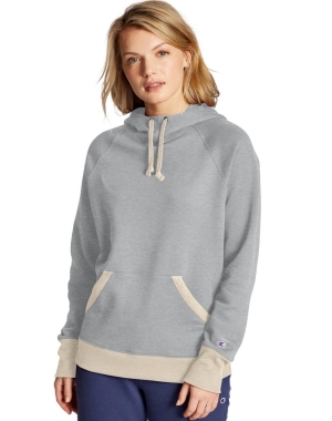 Champion Powerblend Kadın Kapüşonlu Sweatshirt Gri | SU7821460