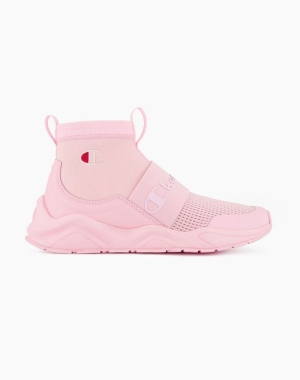 Champion Rally C Patch Sock Runner Kadın Spor Ayakkabı Pembe | JL0421683