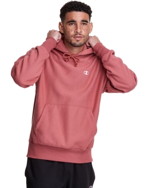 Champion Reverse Weave All Over Print Erkek Kapüşonlu Sweatshirt Mercan | KR3074182