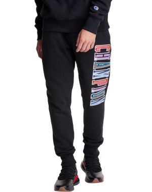 Champion Reverse Weave Applique Logo Erkek Eşofman Altı Siyah | OX6971504