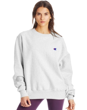 Champion Reverse Weave Boyfriend Crew Kadın Tişört Gri | HC1782609