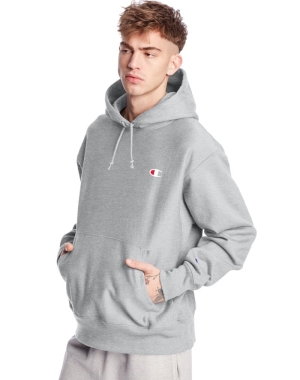 Champion Reverse Weave C Logo Erkek Kapüşonlu Sweatshirt Gri | DQ5041732