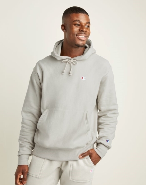 Champion Reverse Weave C Logo Erkek Kapüşonlu Sweatshirt Gri | OV8427916
