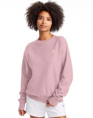 Champion Reverse Weave Crew C Logo Kadın Tişört Pembe | HT7436508