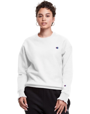 Champion Reverse Weave Crew C Logo Kadın Tişört Beyaz | PE6790143