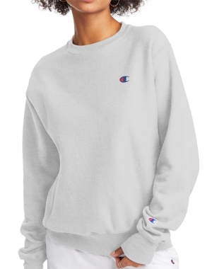 Champion Reverse Weave Crew C Logo Kadın Tişört Gri | UQ3596184