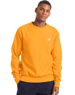 Champion Reverse Weave Crew Erkek Tişörtü Sarı | XO3024187