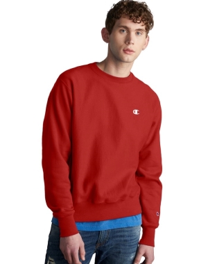 Champion Reverse Weave Crew Erkek Tişörtü Kırmızı | ZR3482905