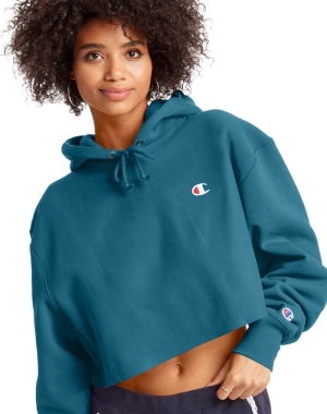 Champion Reverse Weave Cropped Cut-Off C Logo Kadın Eşofman Altı Mavi | JF7106932