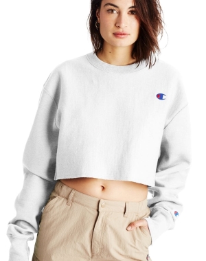Champion Reverse Weave Cropped Cut-Off Crew Kadın Tişört Gri | MC0723946