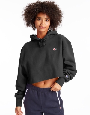 Champion Reverse Weave Cropped Cut-Off C Logo Kadın Eşofman Altı Siyah | QD4918726