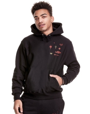 Champion Reverse Weave Lunar New Year Erkek Kapüşonlu Sweatshirt Siyah | FL7984360