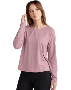 Champion Soft Touch Cutout Long-Sleeve Kadın Tişört Bej Rengi | KR8149670