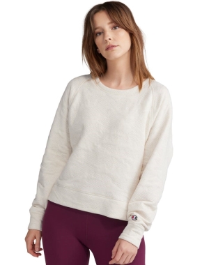 Champion Soft Touch Double Knit Camo Crew Kadın Tişört Beyaz | GZ3469281