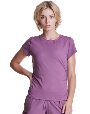 Champion Soft Touch Ruched Side Kadın Tişört Mor | GJ4593172