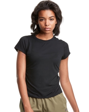 Champion Soft Touch Ruched Side Kadın Tişört Siyah | ML9218034