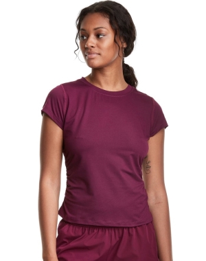 Champion Soft Touch Ruched Side Kadın Tişört Koyu Mor | QN5784213