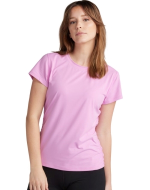 Champion Soft Touch Ruched Side Kadın Tişört Pembe | UM3146207