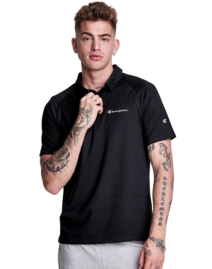 Champion Spor Polo Erkek Tişört Siyah | OX4382196