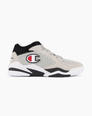 Champion Süet and Mesh Zone Mid Cut Erkek Spor Ayakkabı Koyu Gri | KA0526834