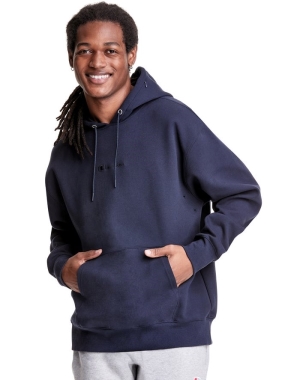 Champion Tech Weave Script Logo Erkek Kapüşonlu Sweatshirt Lacivert | RF6423591
